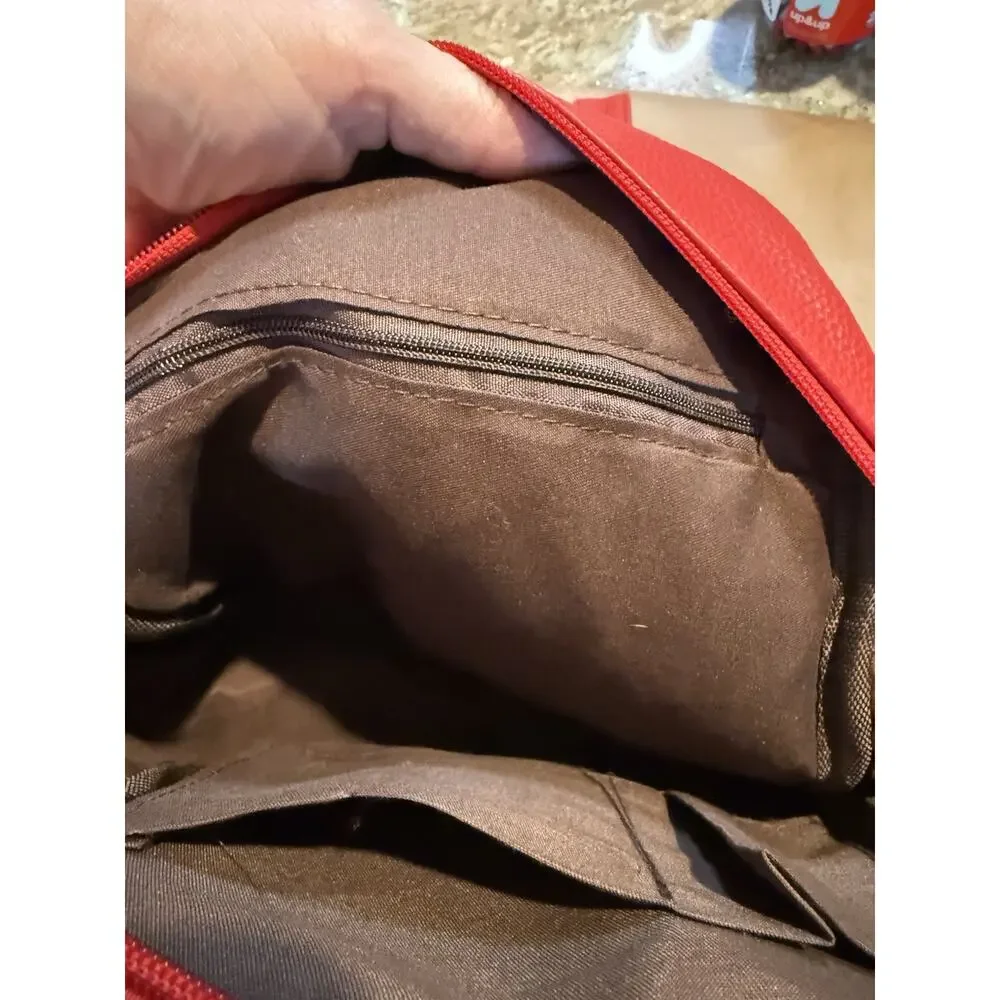 NEW Fox‎ Backpack, orange, mini, purse, leather like, lined